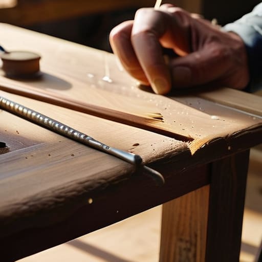 Repairing a chair leg, a job well done.