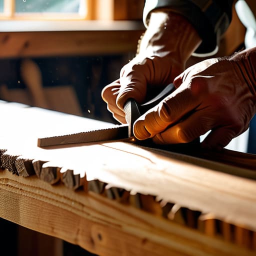 Woodworker finishing the job on shoe rack.
