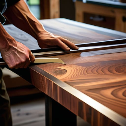 Handcrafted wooden table, The Finished Piece.